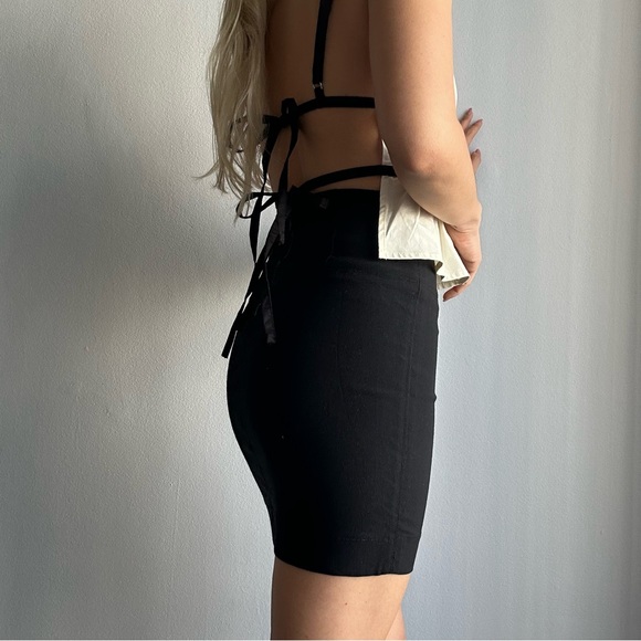 NWOT ZARA Basic High Rise Bodycon Mini Skirt in Black - Picture 3 of 10